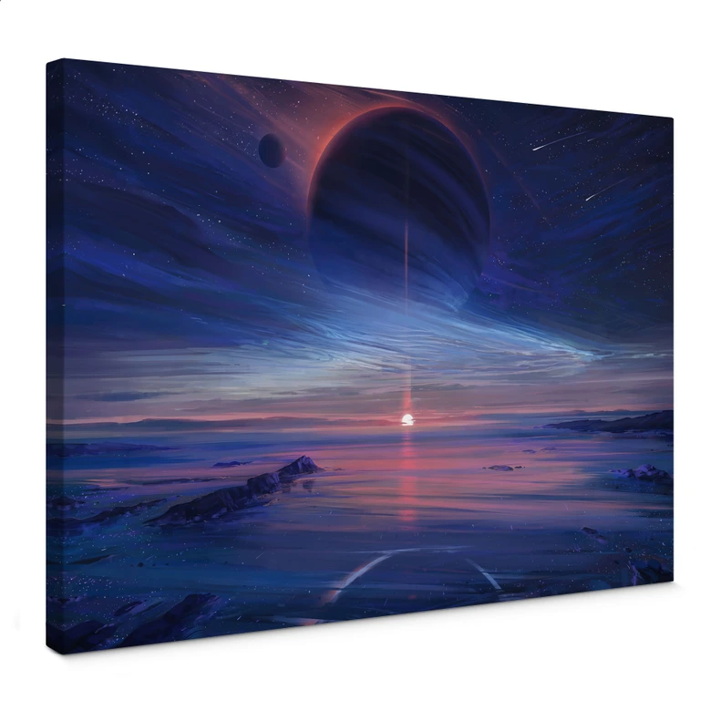 Leinwandbild Landschaft mit Erde und Galaxie - Aenami 