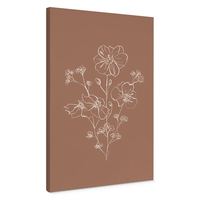 Leinwandbild Wildrosenstrauß Mocha-Mousse - Anis Illustration 