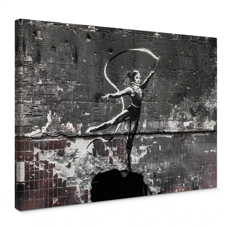 Tableau sur toile Banksy à Ukrain - Danseuse acrobatique 