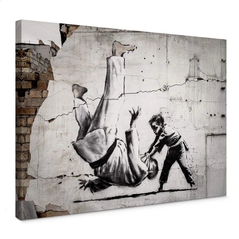 Tableau sur toile Banksy à Ukraine - Un petit judoka 