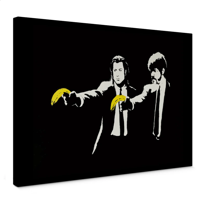 Leinwandbild Banksy - Pulp Fiction 