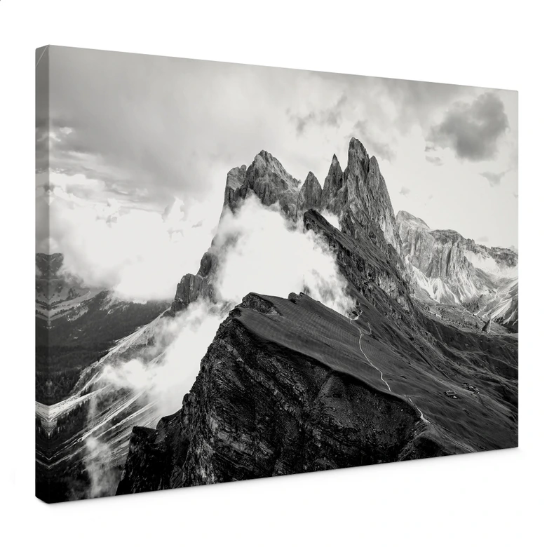 Leinwandbild Blick auf die Alpen - Berglandschaft der Dolomiten 