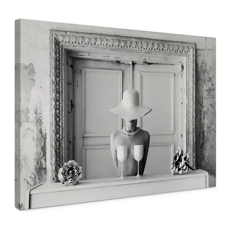 Leinwandbild Frau mit Champagner Gläsern - Bolgov 