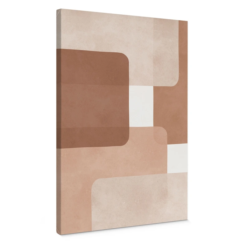 Leinwandbild Boho Abstraktion in Beige-braun | Mocha -Mousse - Costa 