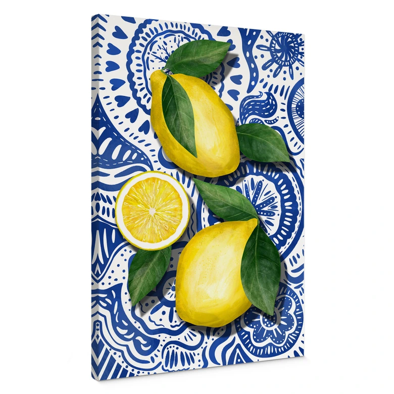 Cuadro Lienzo Limones de Sicilia | Decoración mediterránea de pared para la cocina - EMELIEmaria 