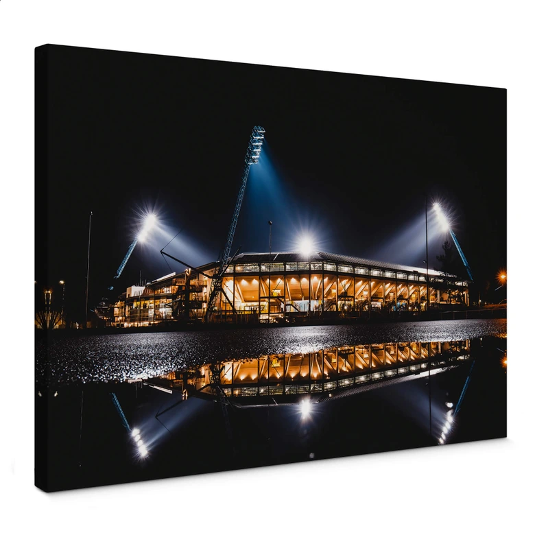 Leinwandbild FC Hansa Rostock Stadion bei Nacht - 60x40 cm 