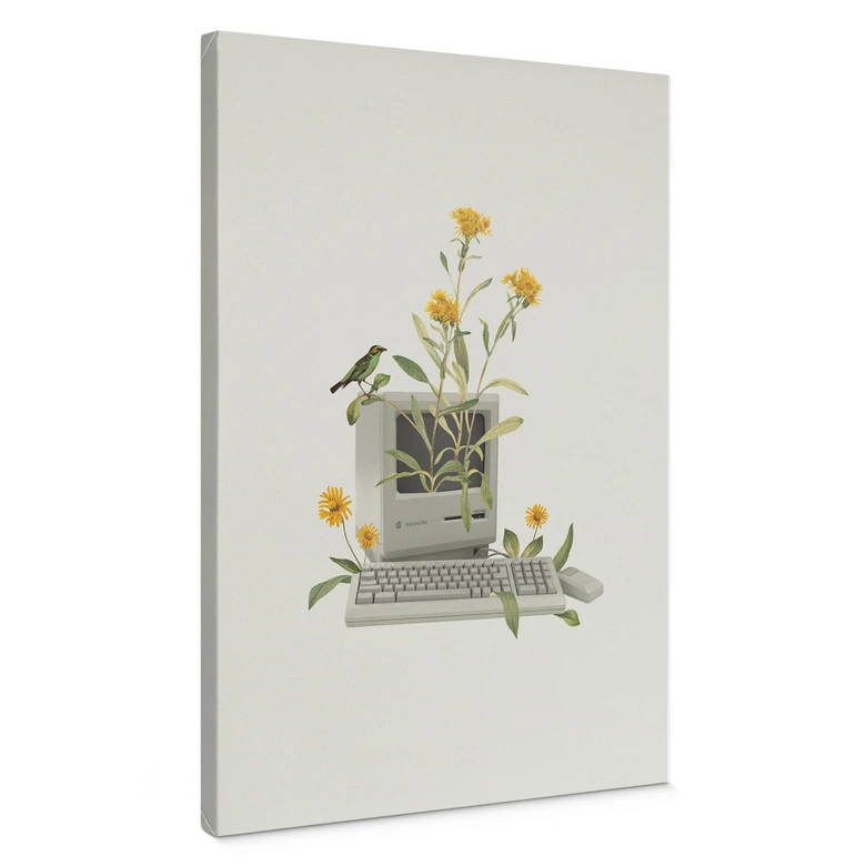 Leinwandbild Vintage Botanik-Computer - Frida Floral Studio 
