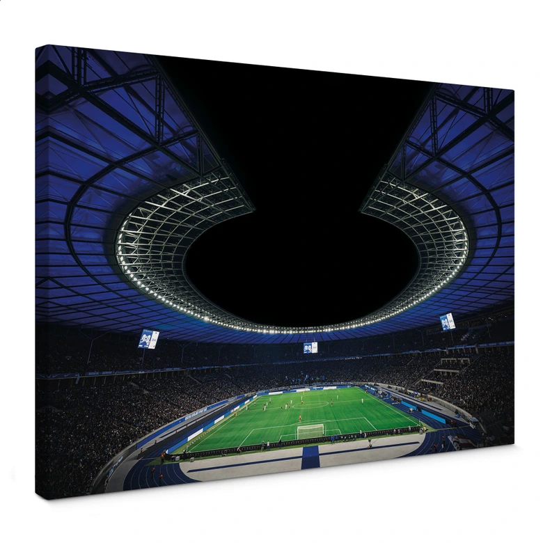 Leinwandbild Hertha BSC - Volles Olympiastadion bei Nacht 