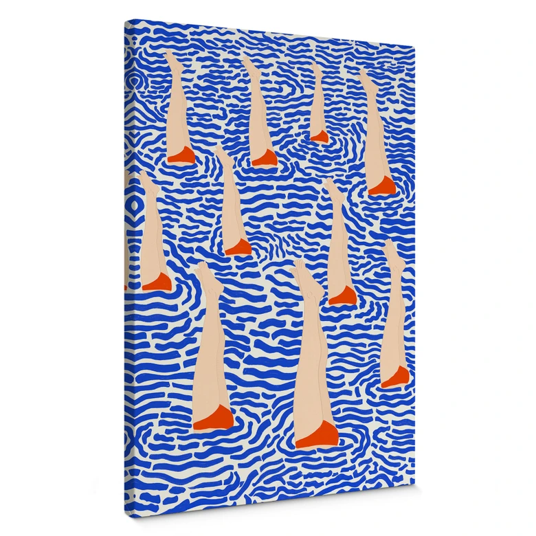 Canvas  Svømmer i poolen - Illustration - Jota de jai 