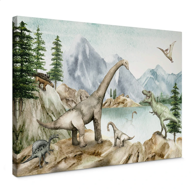 Leinwandbild Kikki Belle - Dinowelt 