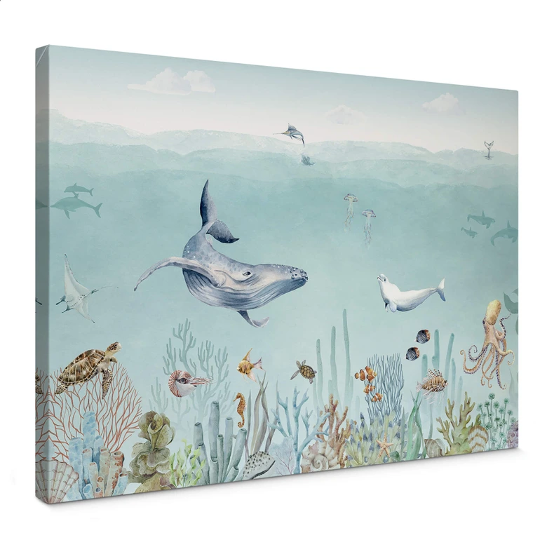Canvastavla Kikki Belle - Havsliv 