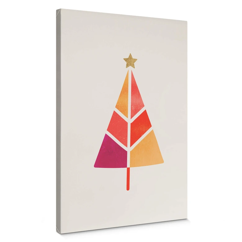 Leinwandbild Kubistika - Bunter Weihnachtsbaum 