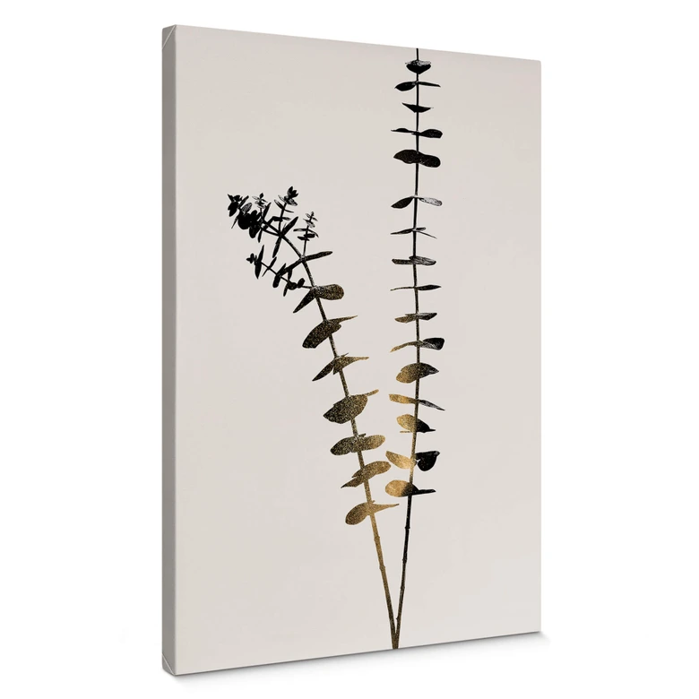 Lienzo Kubistika - Eucalipto negro y dorado 