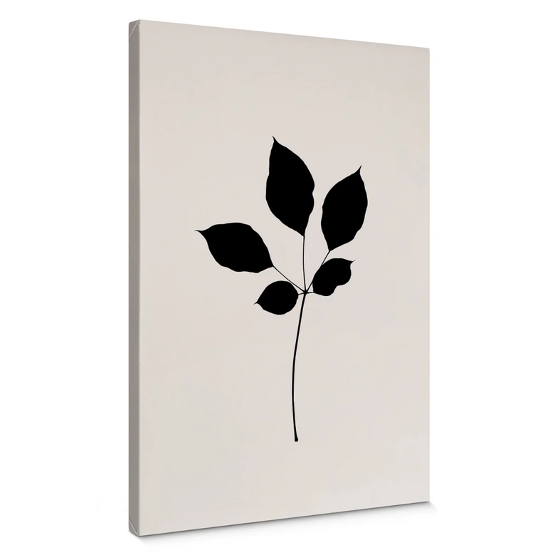 Leinwandbild Kubistika - Schwarzes Kastanienblatt 