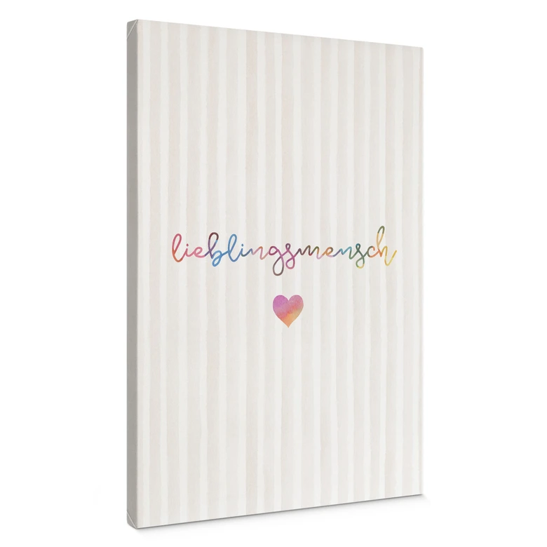 Leinwandbild Lieblingsmensch mit Herz 