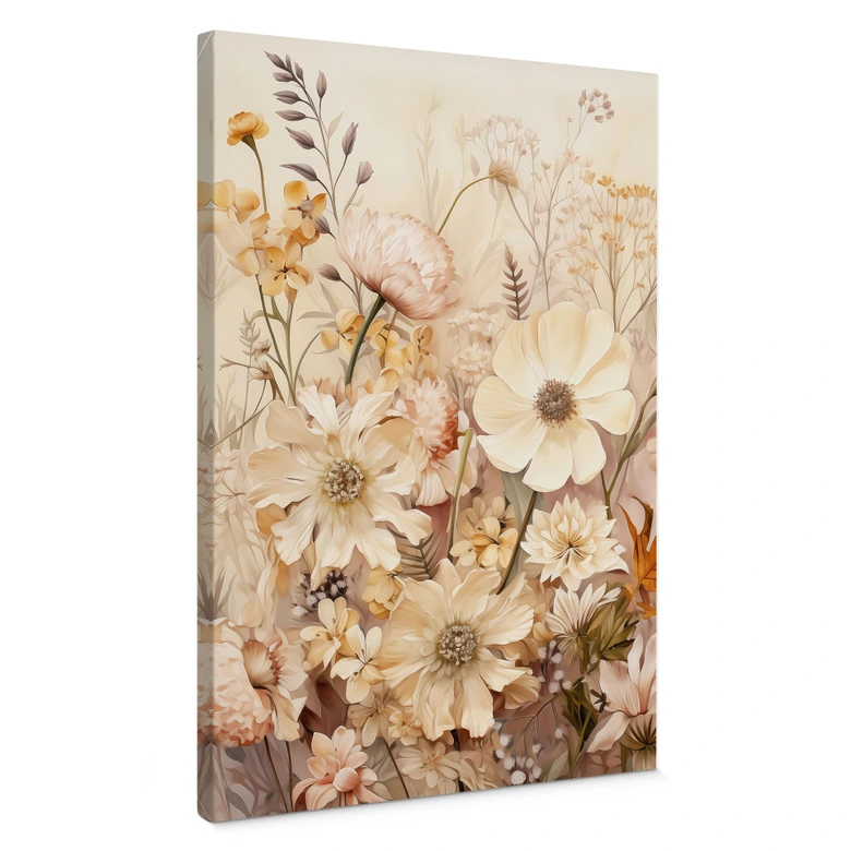 Canvas print Vintage flowers in the meadow - Lola Peacock 