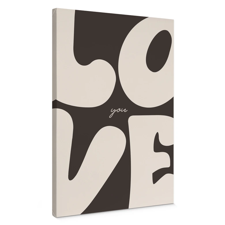 Tableau sur toile Love you Retro Letters 