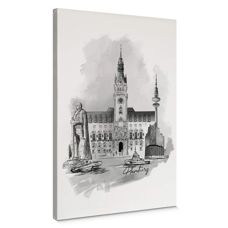 Tableau sur toile Love your City - Hamburg 