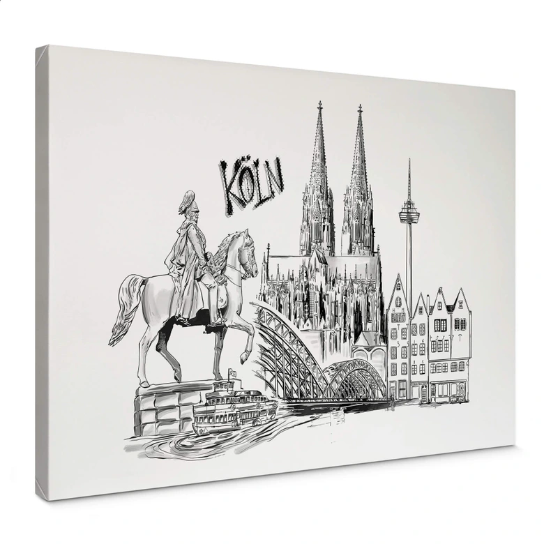 Obraz na płótnie Kolonia - Czarno-biały - Pokochaj swoje miasto 