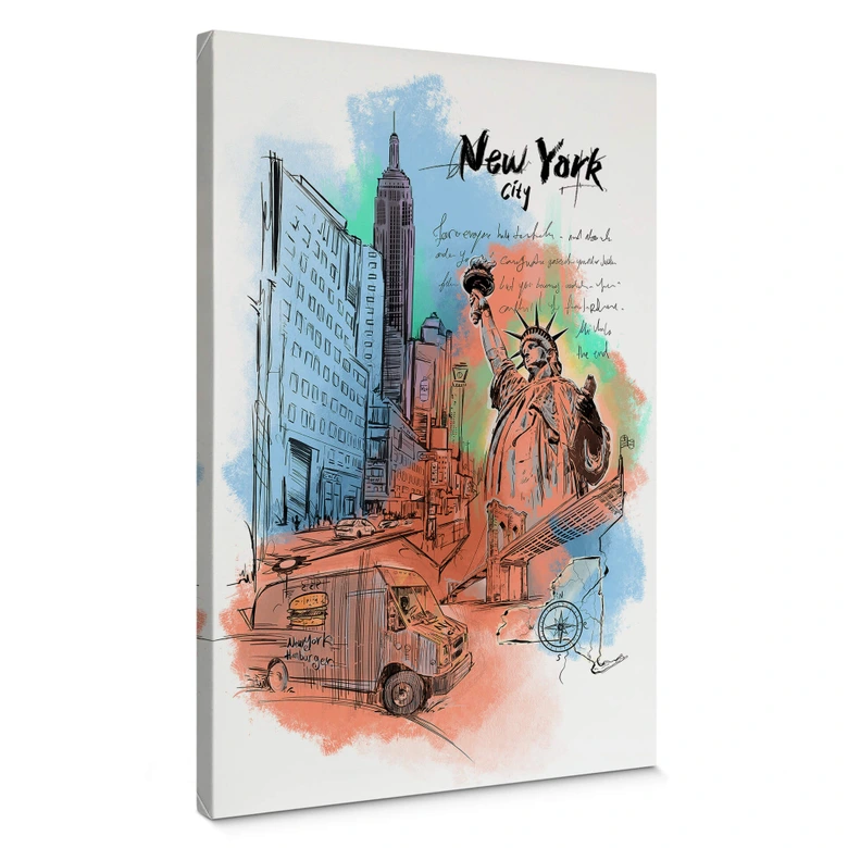 Leinwandbild New York Freiheitsstatue - Love your City 