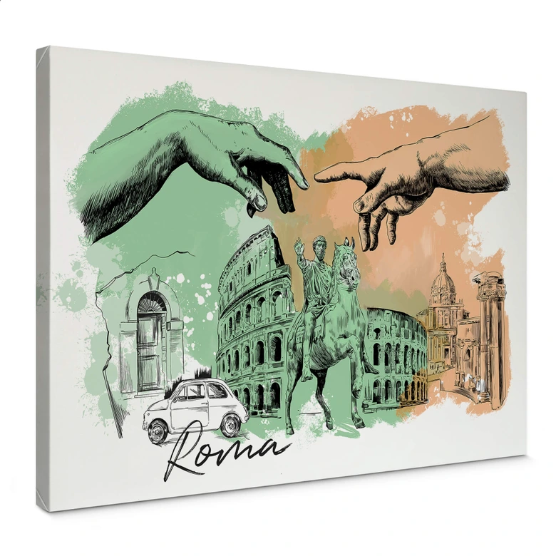 Canvastavla Roma - Älska din stad 