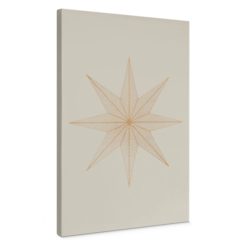 Lienzo Flor de Pascua - Estrella geométrica dorada - Magnusson 