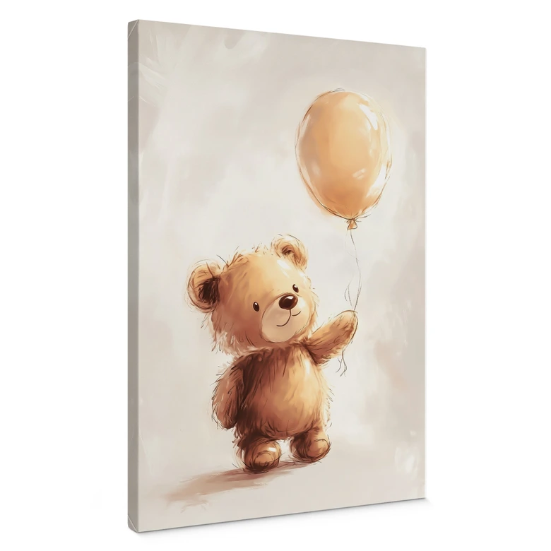Canvas schilderij Kleine teddybeer met ballon - Magnusson 