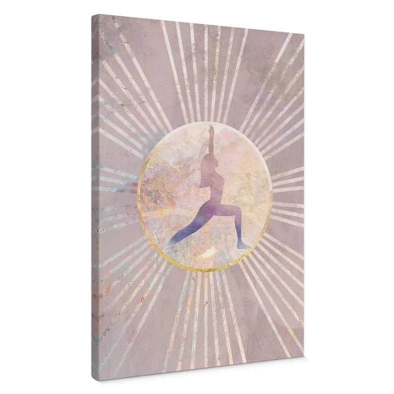 Leinwandbild Yoga Sonnengruß rosa | roségold - Manovski 