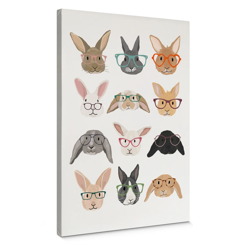 Lienzo Conejos con gafas - Melin 