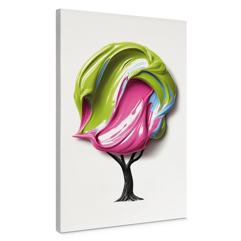 Leinwandbild Baum mit bunter 3D-Krone - Mielu 
