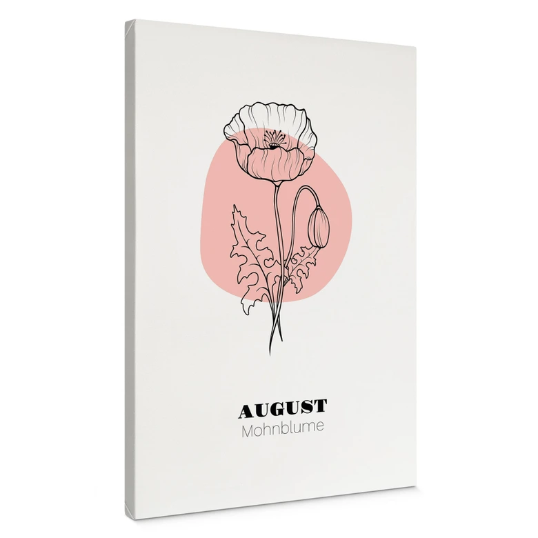 Personalisierbares Leinwandbild Monatsblume August 