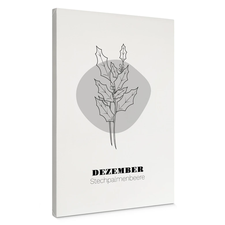 Personalisierbares Leinwandbild Monatsblume Dezember 