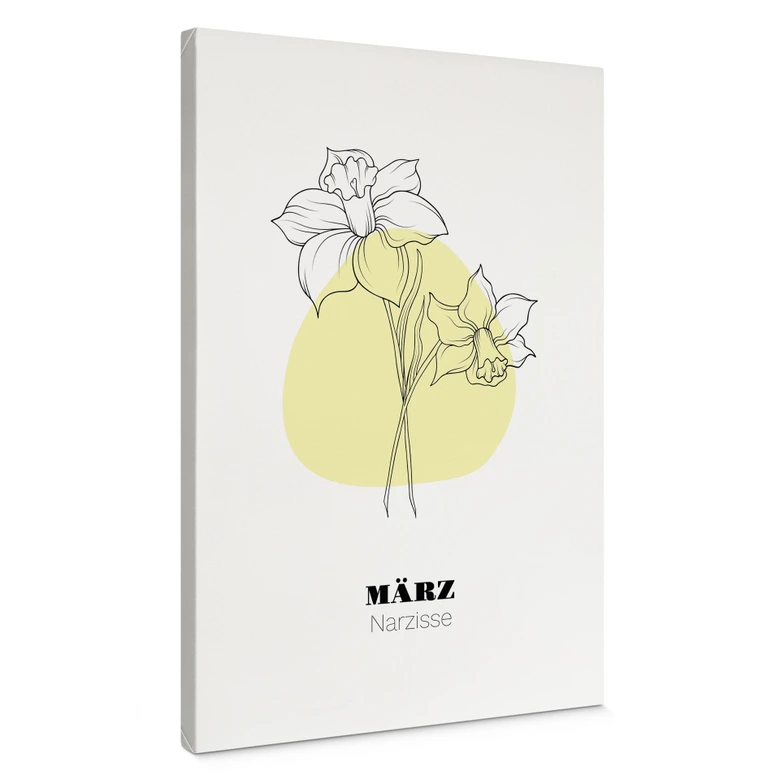 Personalisierbares Leinwandbild Monatsblume März 