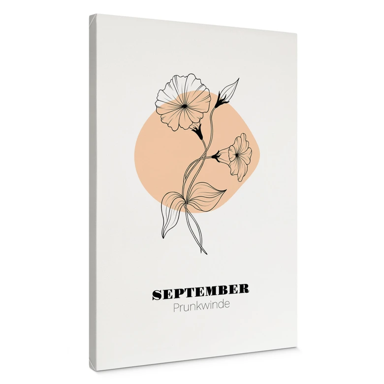 Personalisierbares Leinwandbild Monatsblume September 