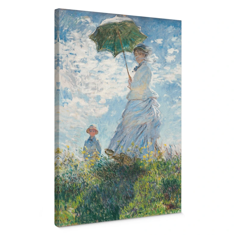 Leinwandbild Monet - Frau mit Sonnenschirm - Madame Monet und ihr Sohn 