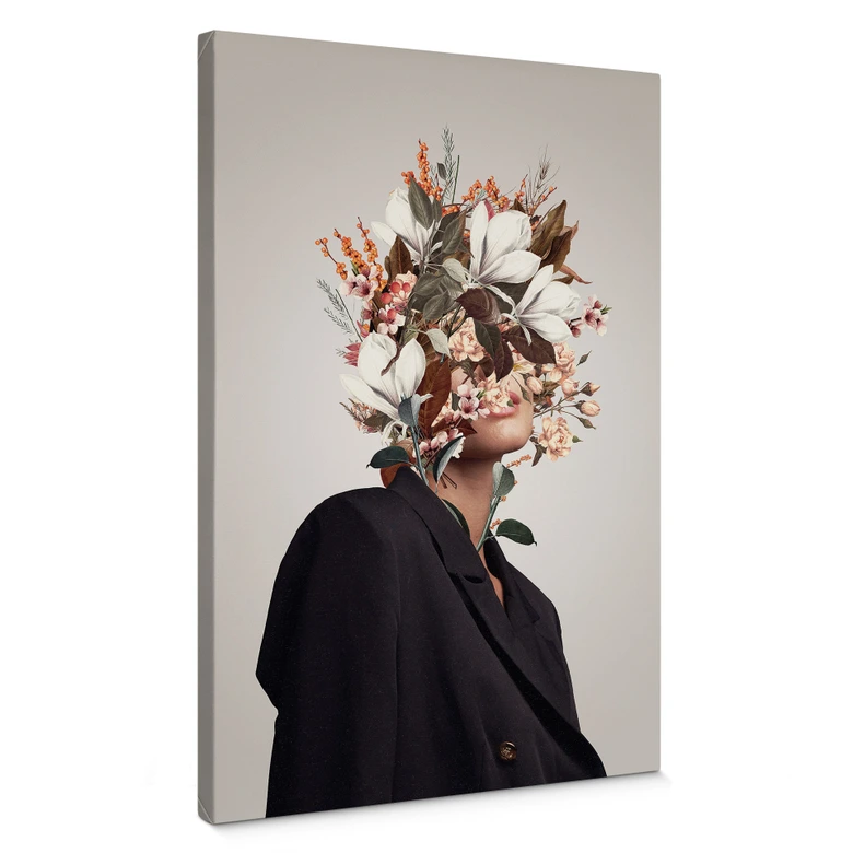 Canvastavla Feminint blomsterarrangemang - Mal 
