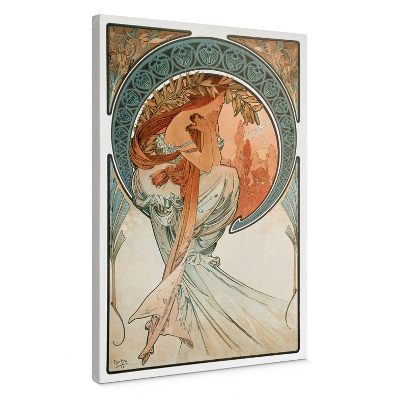 Canvastavla Mucha - Fyra konstarter: Poesi 