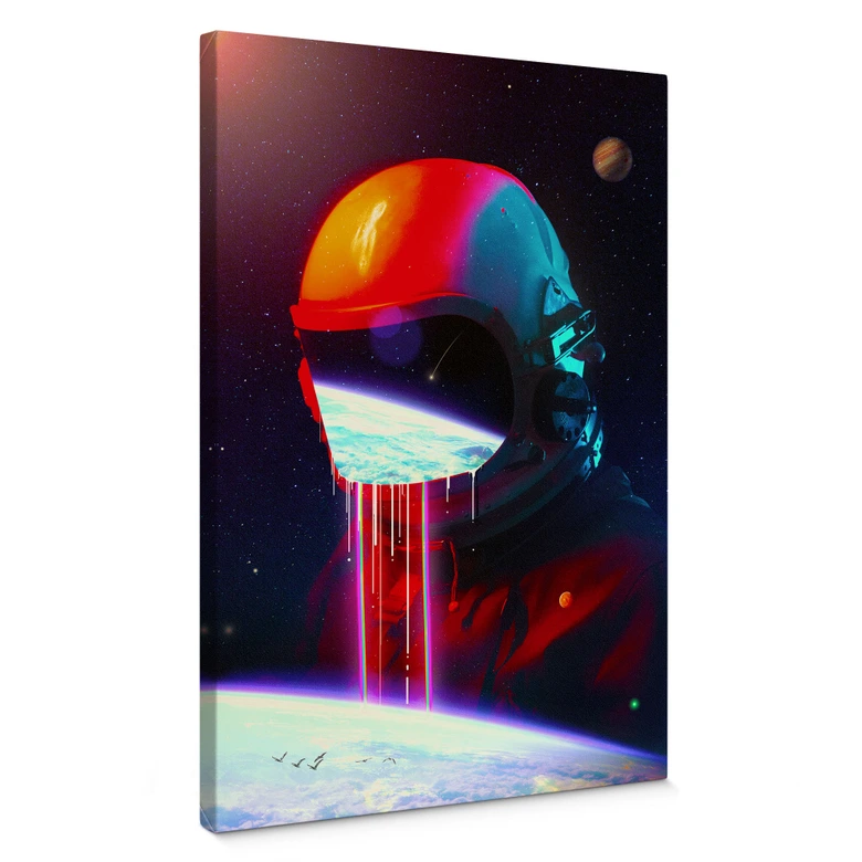 Leinwandbild Astronaut mit Blick auf die Erde - Nicebleed 