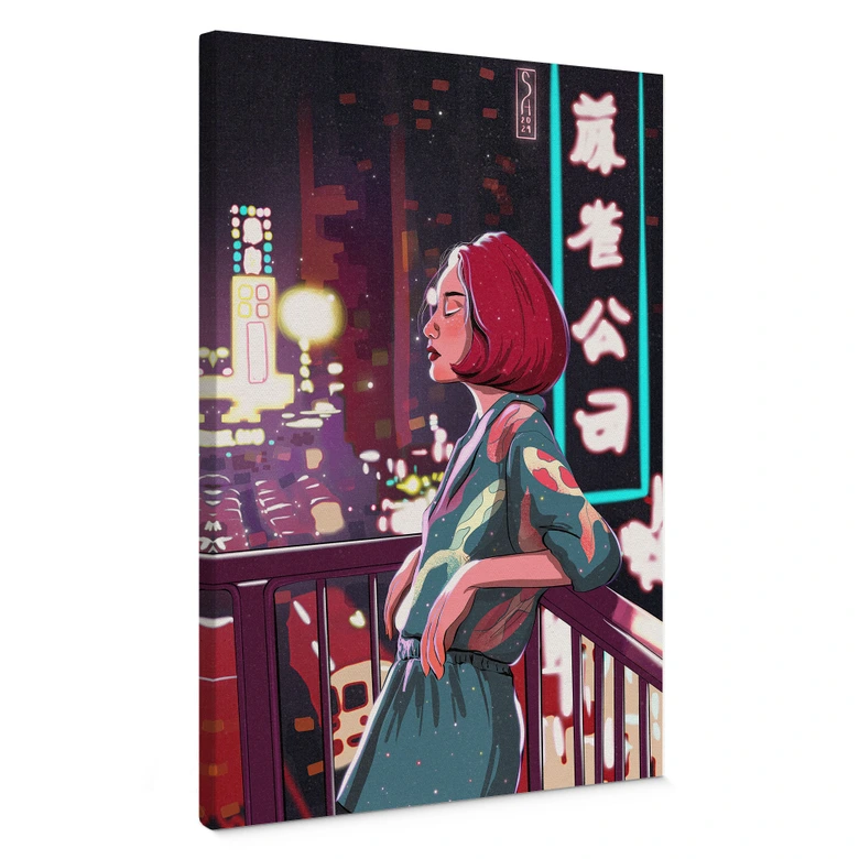 Leinwandbild Mädchen auf einem Balkon in Japan | Feminismus - Oliveira 