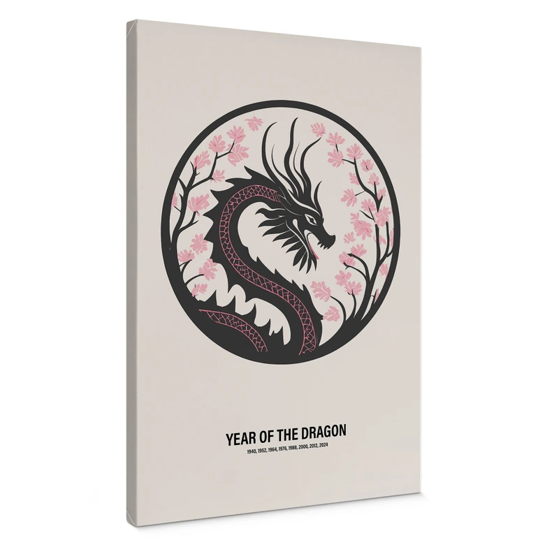 Canvas Chinees dierenriemteken - Jaar van de Draak - Paperago 