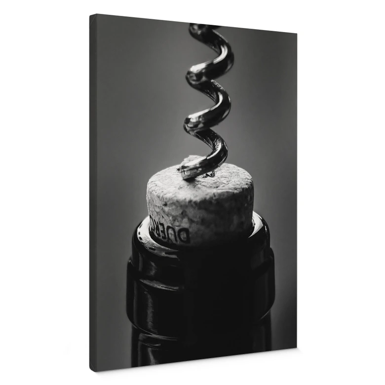 Canvas Wijn met kurkentrekker - Pictufy Studio 