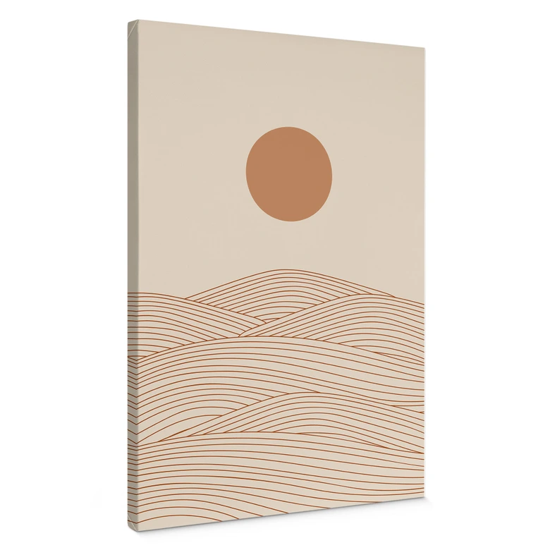 Leinwandbild Sonnenaufgang über der abstrakten Wüste - Playell 
