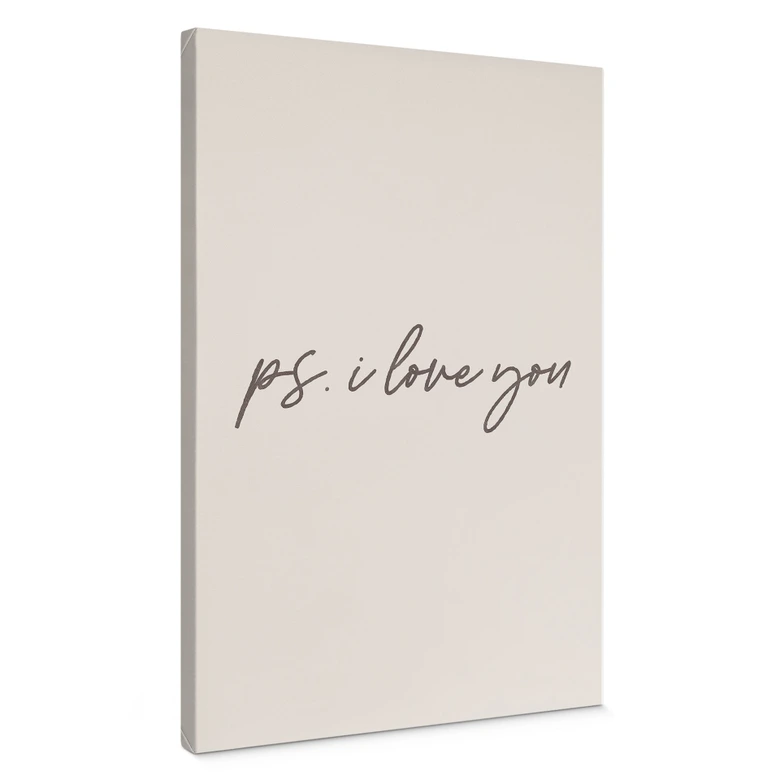 Leinwandbild Ps. I love you | Handschriftliche Typografie 
