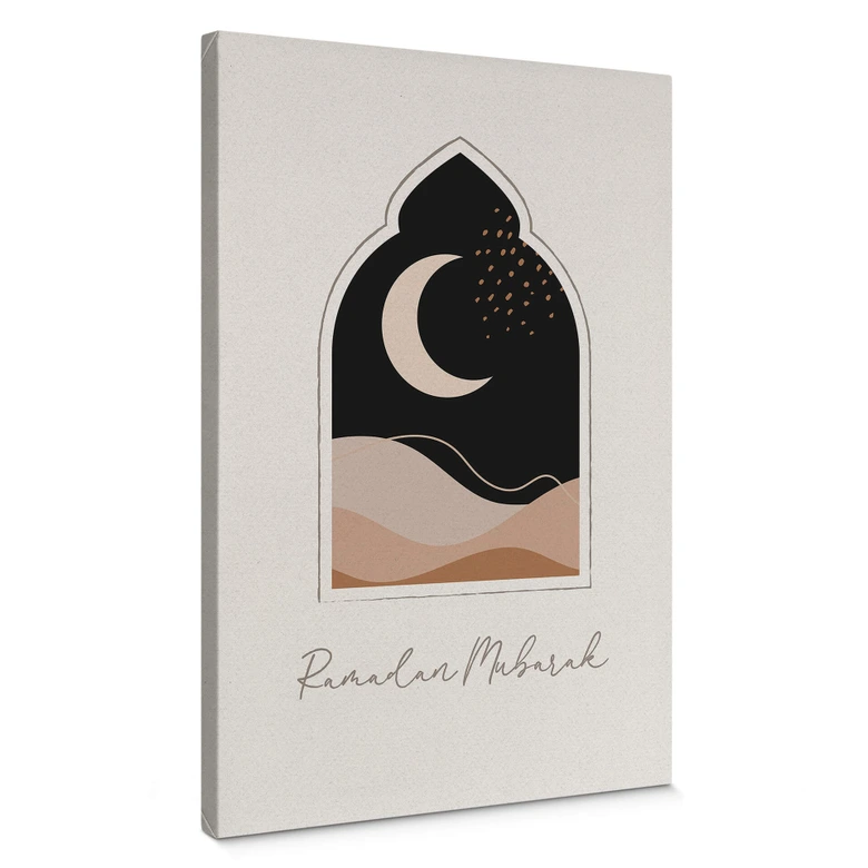 Leinwandbild Ramadan Mubarak Mondsichel 