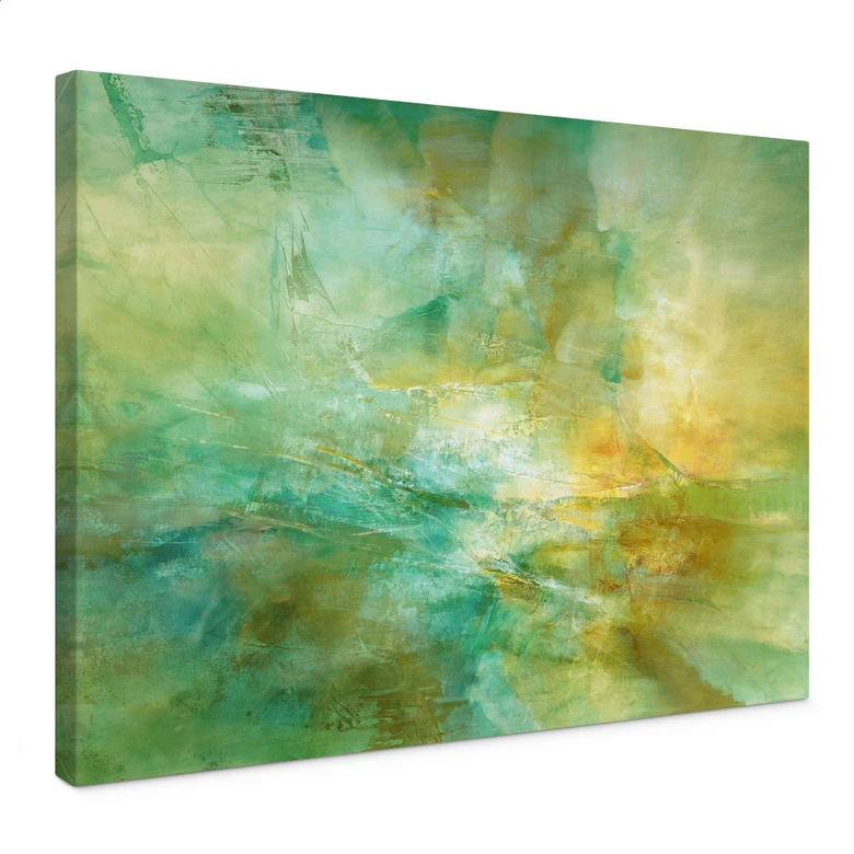 Canvastavla Abstrakt horisont i limegrönt - Schmucker 