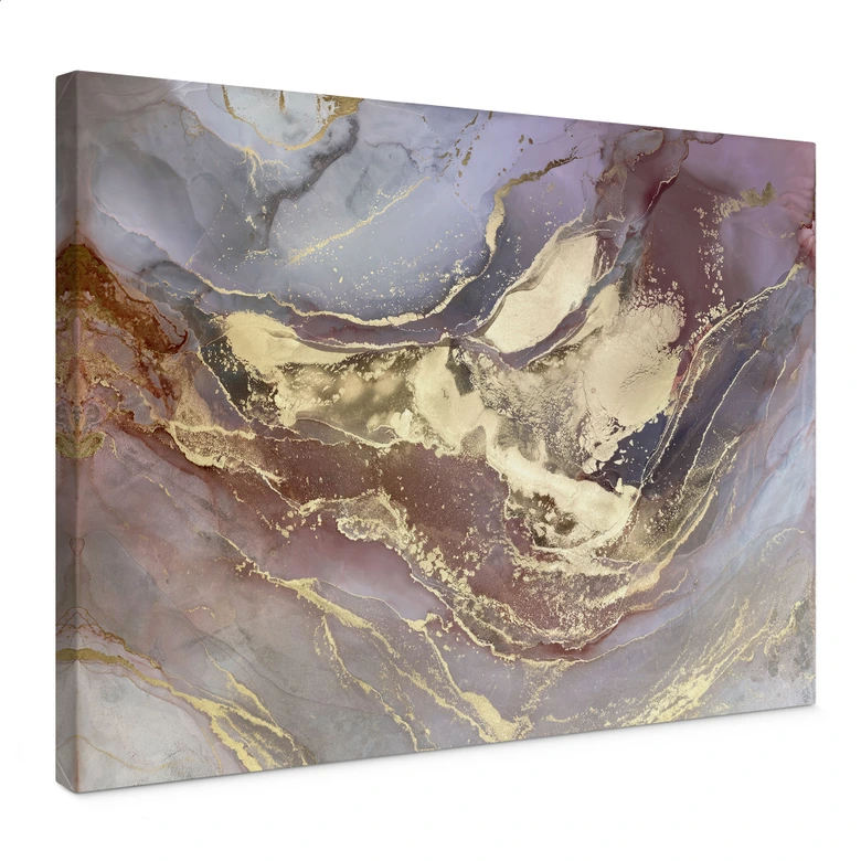 Leinwandbild Edle Strukturen in Gold und Violett - Shelest 