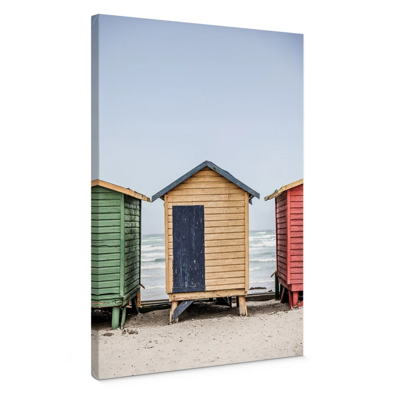 Lienzo Encanto costero - Coloridas cabañas junto al mar - Fotografía de Clint 
