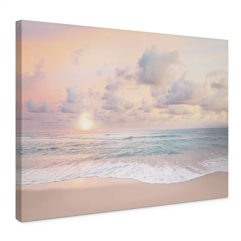 Tableau sur toile Coucher de soleil sur la plage et la mer - Sisi & Seb 