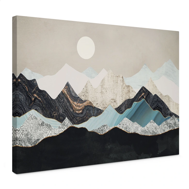 Lienzo Paisaje montañoso tranquilo al atardecer - SpaceFrog Designs 