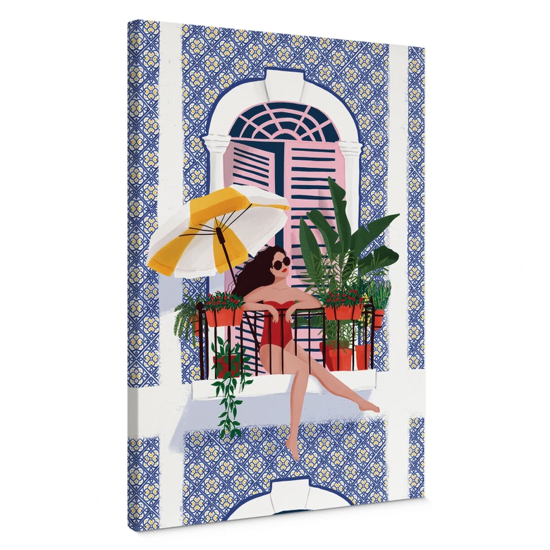 Canvastavla Semester på balkongen - Tomljanovic 